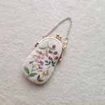【再販×2】リネンと野の花刺繍の豆がま3