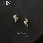 ピアス　18k/プラチナ仕上げ　小ぶりピアス　スタッドピアス　シルバー925  1粒ジルコニア　エレガント