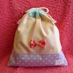 体操着袋サイズ☆かわいいパステル巾着(大)
