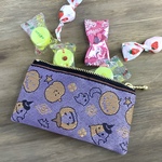 【ハロウィン】畳縁　ぺたんこ　ミニポーチ　カードケース　小銭入れ　紫　おばけ　かぼちゃ