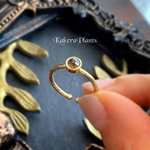 〖再販〗〘ꫛꫀꪝ4mm〙ゴルゴーンの煌めく瞳(神話の瞳シリーズver.)Gemstone Ring "Smoky quartz"