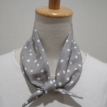 ダブルガーゼ　スカーフ スノードット　グレー　 Scarf