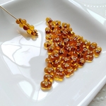 [チェコビーズ] ★完売間近！60個 3.2×6.5mm ファルファーレ トパーズシルバーライン [Graine]