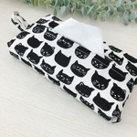 黒猫　ティッシュカバー　ソフトパック用