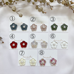 【受注製作】一粒お花のレジンピアス／イヤリング（大）