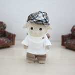 シルバニア　大人サイズ＊白タートルニット　コーデュロイズボン　帽子　3点　洋服着せ替えセット＊シルバニアファミリー　お父さんサイズ