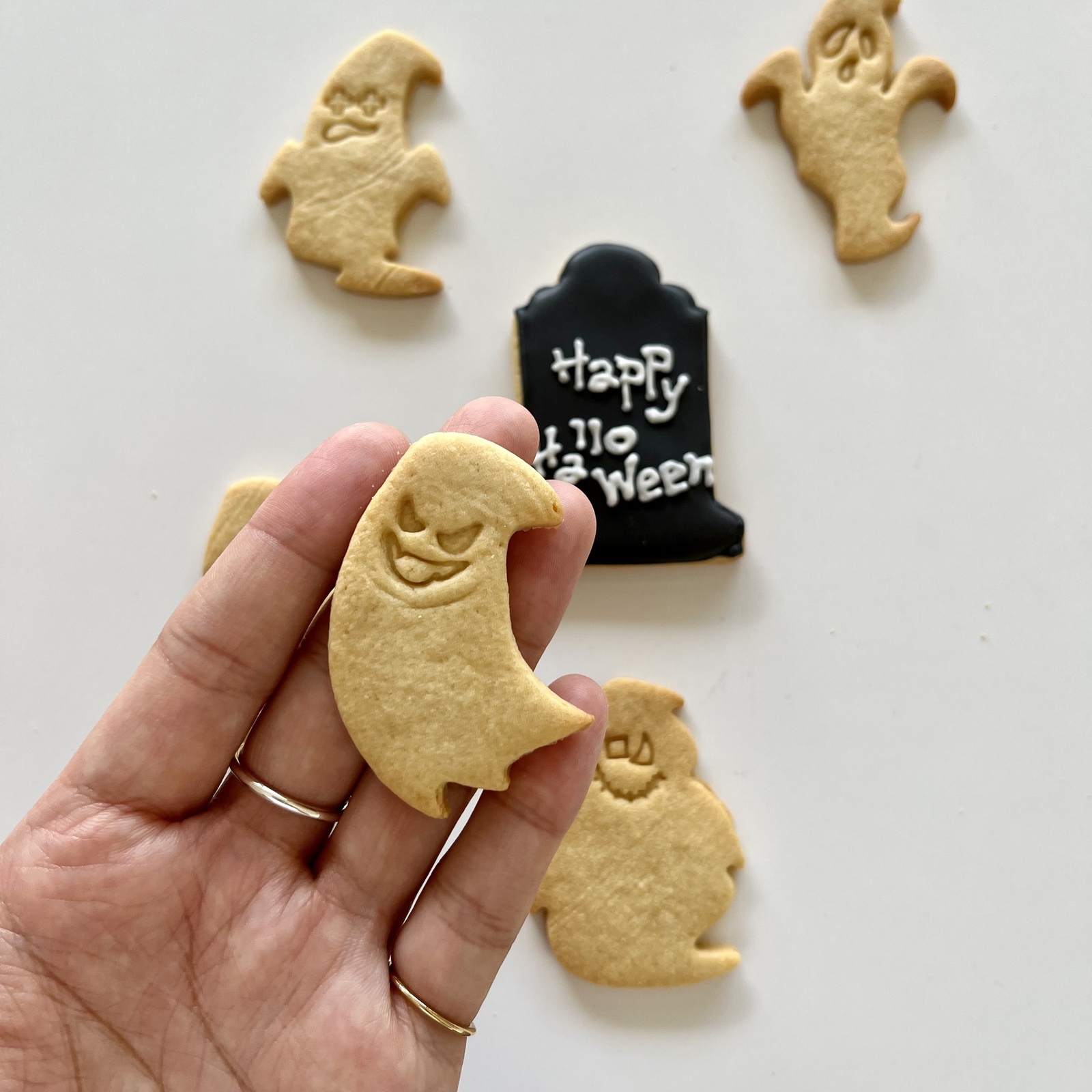 ハロウィンおばけ 5点セット ☆顔スタンプ付き クッキー型 - NICA