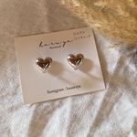 シンプルシルバーハート🤍´-ピアス シンプル シルバーフープ