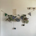 fog linen workとドライフラワーのカフェ風ガーランド