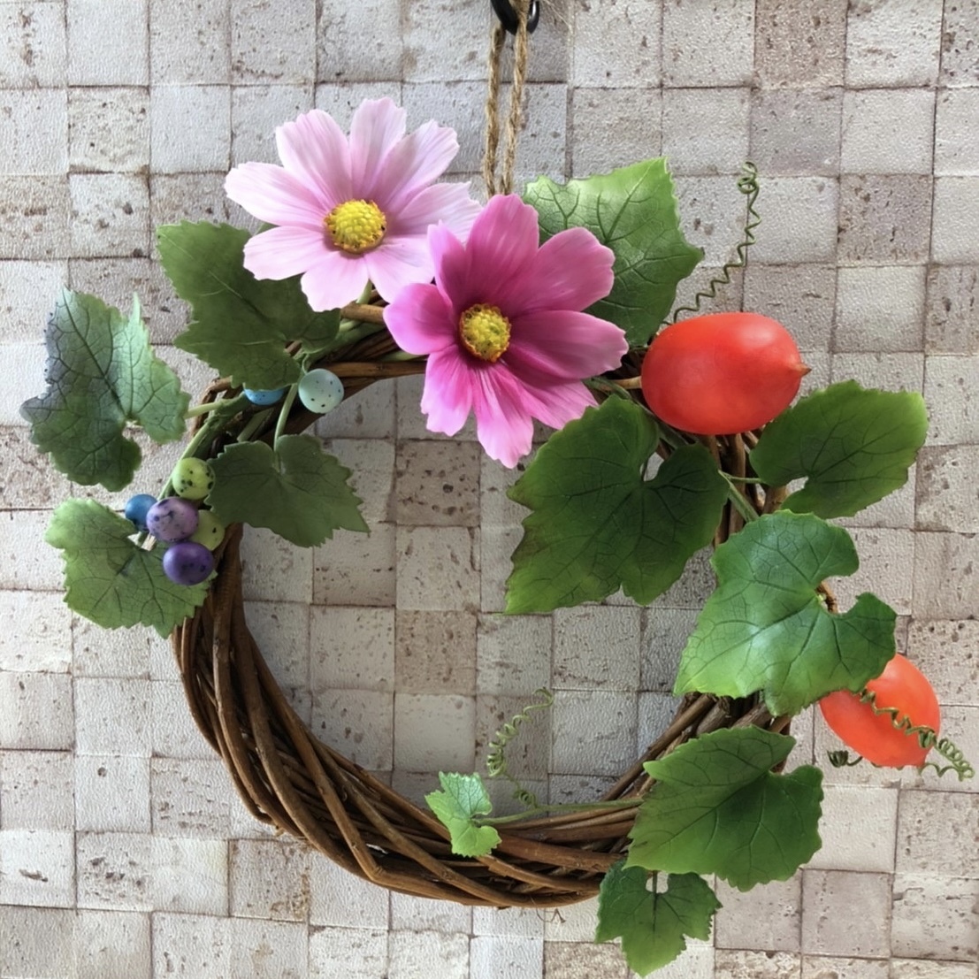 【専用です】クレイフラワー♡うさぎさん親子と薔薇のリース♡ハンドメイド 0ad7330af0654ca16b3008e3c3e524