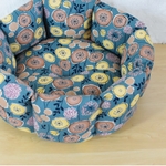 ［完成品］すっぽりペットベッドＭサイズ【北欧の森ブルーグリーン】