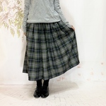 微起毛！エレガスリーク＊播州織大人の深みグリーンチェックスカートBy Aki [2028]Gk1