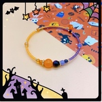 🎃［再販21］ハロウィンブレスレッド🎃👻　シングル　ワイヤー　ブレスレット　#minne_new   #ハロウィン