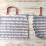 【入園入学】レッスンバッグとシューズバッグのセット＊moln くも グレー×ピンク