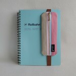 カラーデニム×倉敷帆布 ブックバンド付きペンケース(ピンク×アイボリー)