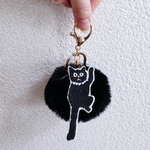 [earl様ご注文] ファーバッグチャーム 刺繍の黒猫 とトイプードル