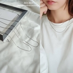 [オールステンレス]幅約0.8㎜　ニュアンスネックレス　華奢　silver