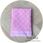 刺し子のふきん(十字花刺しアレンジ・ピンク)