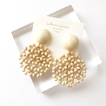 【beige】wood beads pierce ／ earring