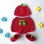 上下セット・りんご🍎ベビーコスチューム♡ニューボーン♡ハーフバースデー