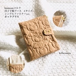 Ｌサイズ  kumasanコルク　母子手帳ケース　シングルファスナーver.  ホックプラス　くま　受注制作
