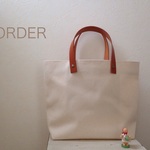 ORDER 革取っ手 帆布 トート  M