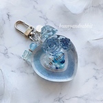 藍色のダブルハートシェイカーキーホルダー Bloom♡