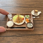 ミニチュア　アジフライ定食