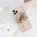 パンパスグラスのナチュラルブーケ　押し花スマホケース  全機種 Android Xperia クリア iPhone15iPhone14 ブーケ スマホカバー 韓国  かすみ草 iPhone16