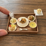 ミニチュア　キーマカレー定食