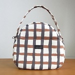 たまごのボストン(brown x gray x check)