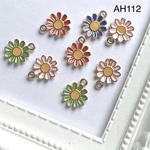 AH112★カラフルなお花　ランダムカラー　チャームパーツ　0901