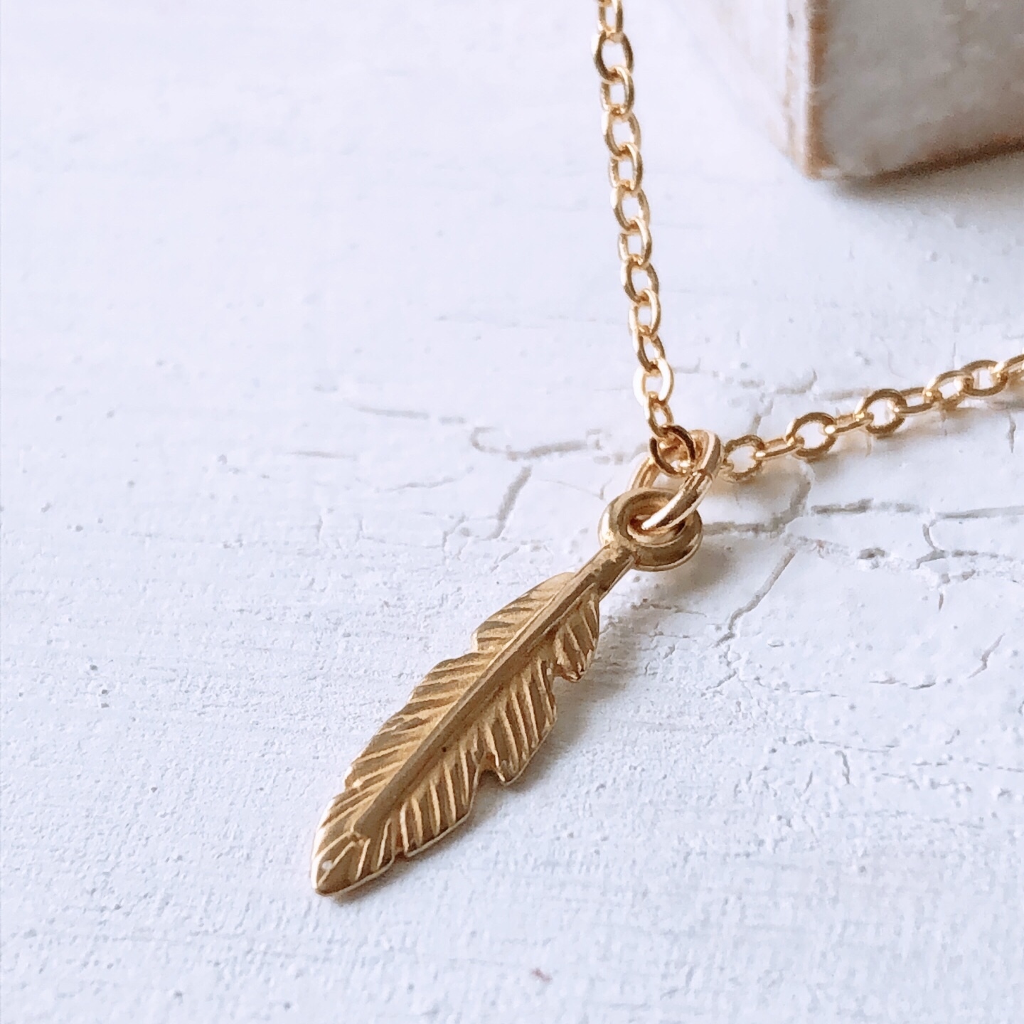 シンプルミニフェザーネックレス - anemoon handmade jewelry