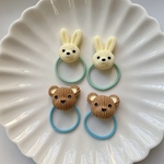 babyちゃん 編み編みくま＆うさぎ ヘアゴム 2セット