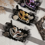 ハロウィン～マスカレードチョーカー＆ヘッドドレス（シルバー）～ ペット用アクセサリー ペット用チョーカー ペット用ヘッドドレス 仮面舞踏会 誕生日 記念日 撮影会 犬 猫 魔女 悪魔 インスタ映え