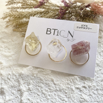 <SALE>小粒 天然石 ピアス／イヤリング (ゴールド)