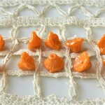 花　オレンジオーロラ　チェコビーズ10個