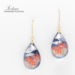 夜の彼岸花~紅~(855) ピアス/イヤリング/ノンホールピアス/樹脂ピアス