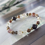 ✥ amulet ✥　ガーネット　レッドルチルクォーツ　ペトリファイドウッド　ブロンズクリスタル　レモンクォーツ　スモーキークォーツ