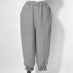 【SALE】リネンドロワーズパンツ（千鳥柄）