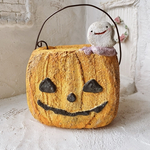 [気まま販売】モルタル鉢＊ハロウィン