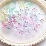 オリジナル新色★8mm お花のパーツ　パープル、ピンク、ブルーグラデーション