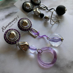 ビーズ刺繍purpleピアス/イヤリング