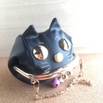 ネコちゃんがまぐち　合皮　L