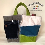tuttifun＊ライトグリーンが可愛い黒ポケットバック