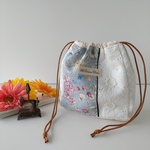 (9/3 New)English garden flower・大人可愛いしかく巾着