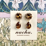 caramel brown drop  pierce/ earring