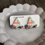 刺繍ピアス・おめかしさんかく