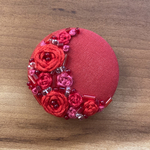 ビーズ刺繍くるみボタン（ヘアゴム/ブローチ）