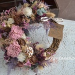 秋色シックなクレセントwreath